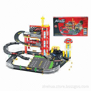 Plastic DIY Buiding Block Toy with Racing Parking Lot